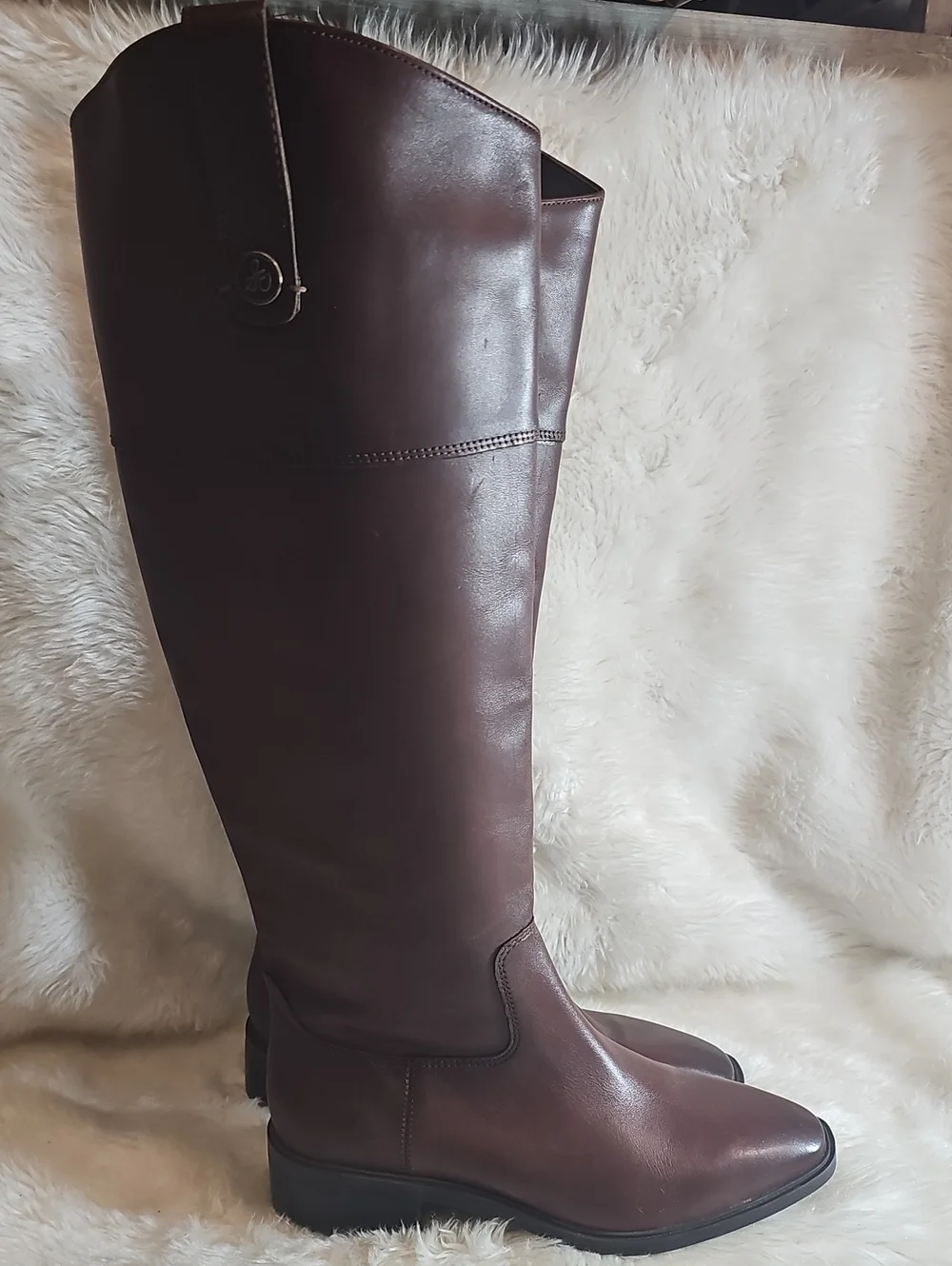 Sam Edelman Brown Leather Tall Riding Boots Size 7 New